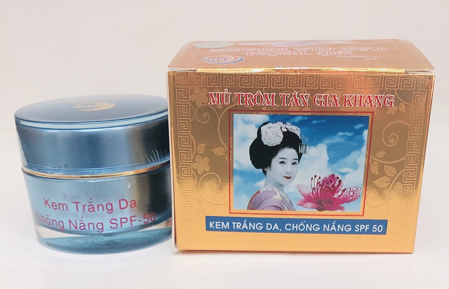 Kem trắng da, chống nắng spf50 mủ trôm tân gia khang 6g
