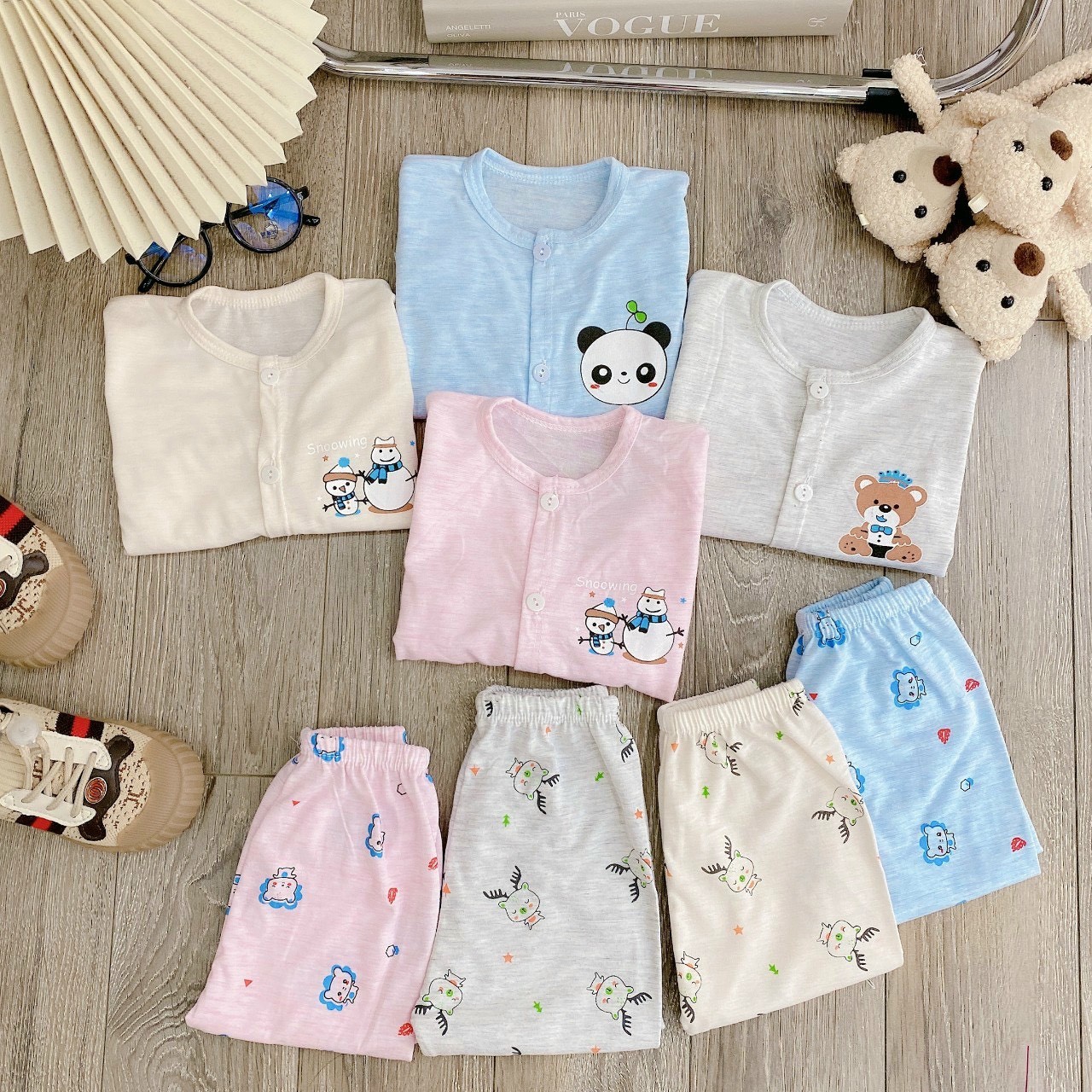 [Giá hủy diệt] Bộ dài tay sơ sinh chất mềm mịn cho da bé