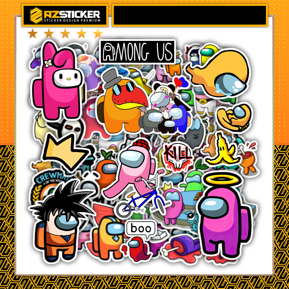 Set 100 Sticker Among Us Dán Mũ Bảo Hiểm . Dán Vali ,Laptop Điện Thoại , Máy Tính , Xe Máy... Chống Thấm Nước