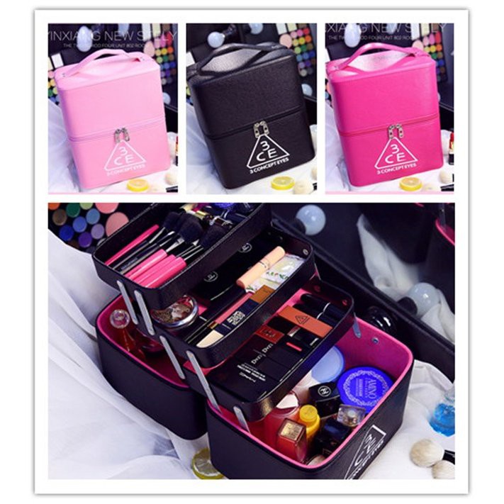Cốp Đựng Mỹ Phẩm, Cốp Đồ Trang Điểm, Đồ Nail, Nối Mi, Cốp Cá Nhân Với 4 Tầng Rộng Rãi, Tiện Dụng, Khay Xếp Linh Hoạt