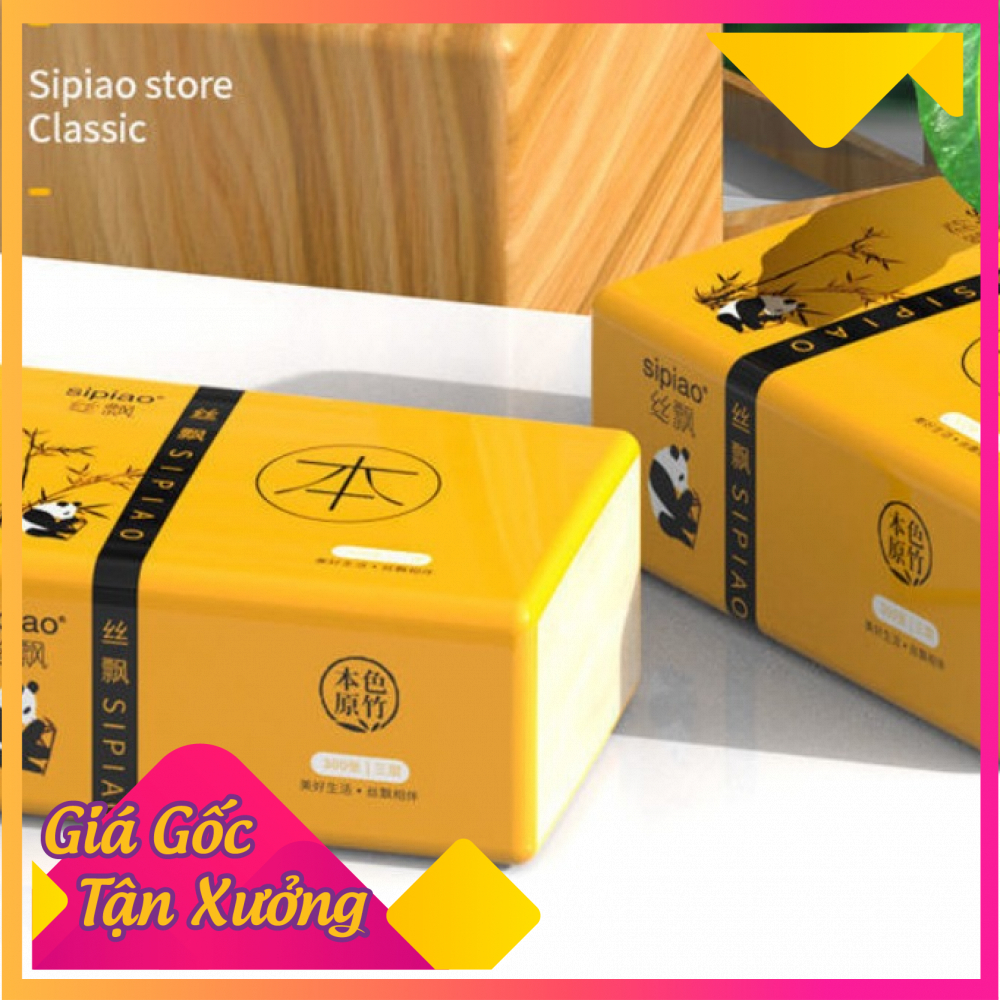 Combo 5 Gói Khăn Giấy Ăn Gấu Trúc Cao Cấp Loại Tốt Làm Từ Sợi Tre Siêu Dai Siêu Mềm Mịn Nhỏ Gọn Tiện Lợi