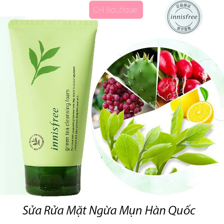 Sửa rửa mặt ngừa mụn trà xanh innisfree hàn quốc 150ml – mẫu mới - ch boutique - ngừa mụn, sáng da