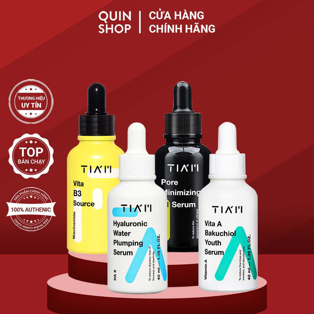 Tinh chất sáng da, kiềm dầu, giảm mụn, cấp ẩm tia'm vita b3 source, pore minimizing 21, hyaluronic water plumping serum