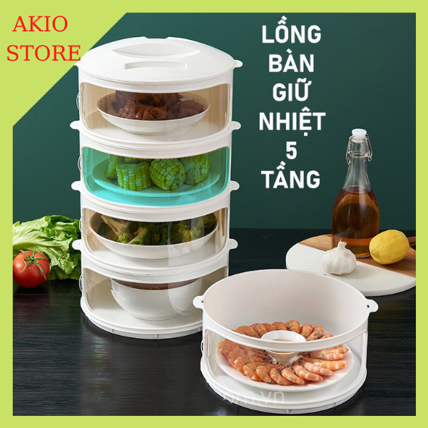 Lồng bàn giữ nhiệt nhiều tầng , lồng bàn đậy thức ăn thông minh chống ruồi muỗi côn trùng