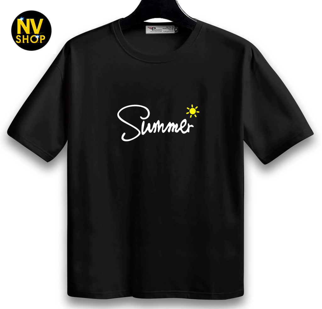 Áo thun unisex freesize tay lỡ "in hình summer"