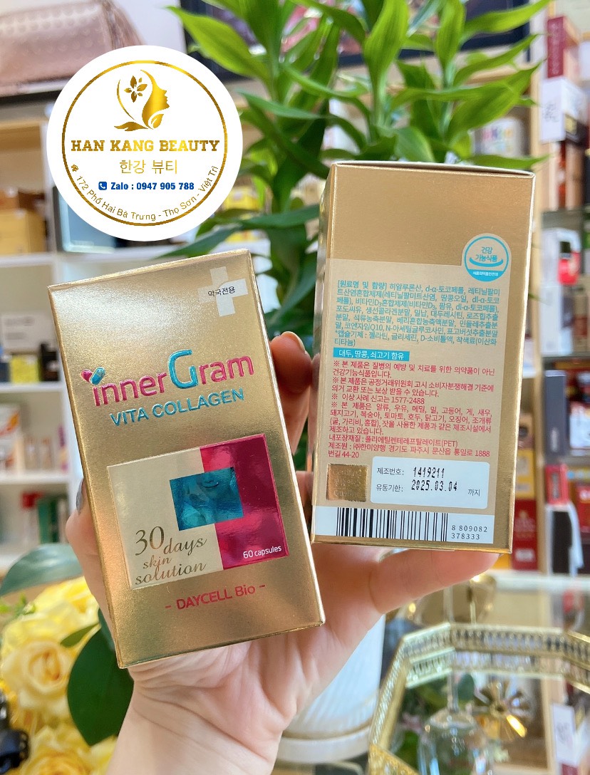 Viên Uống Cấp Nước Trắng Da Inner Gram Vita Collagen 60 viên