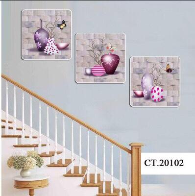 Tranh treo tường cầu thang hiện đaị / Gỗ Hàn Quốc phủ melalin HP01
