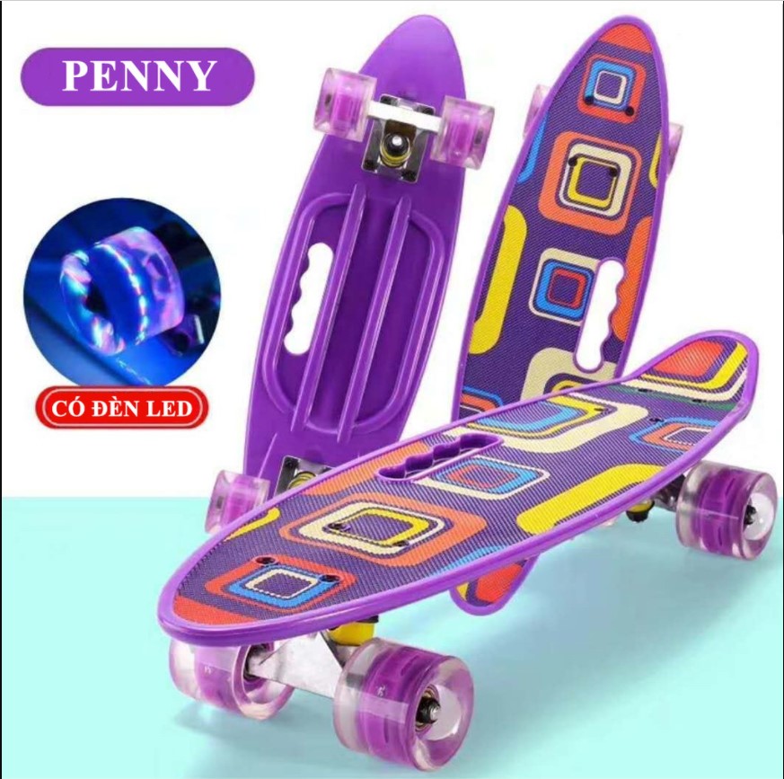  Ván Trượt Thể Thao Cầm Tay Có Đèn Led 4 Bánh Penny Chính Hãng SDGOLD -  Bên Trong Khung Thép Nhíp Đàn Hồi Cực Kỳ Chắc Chắn - Có Chọn Màu 