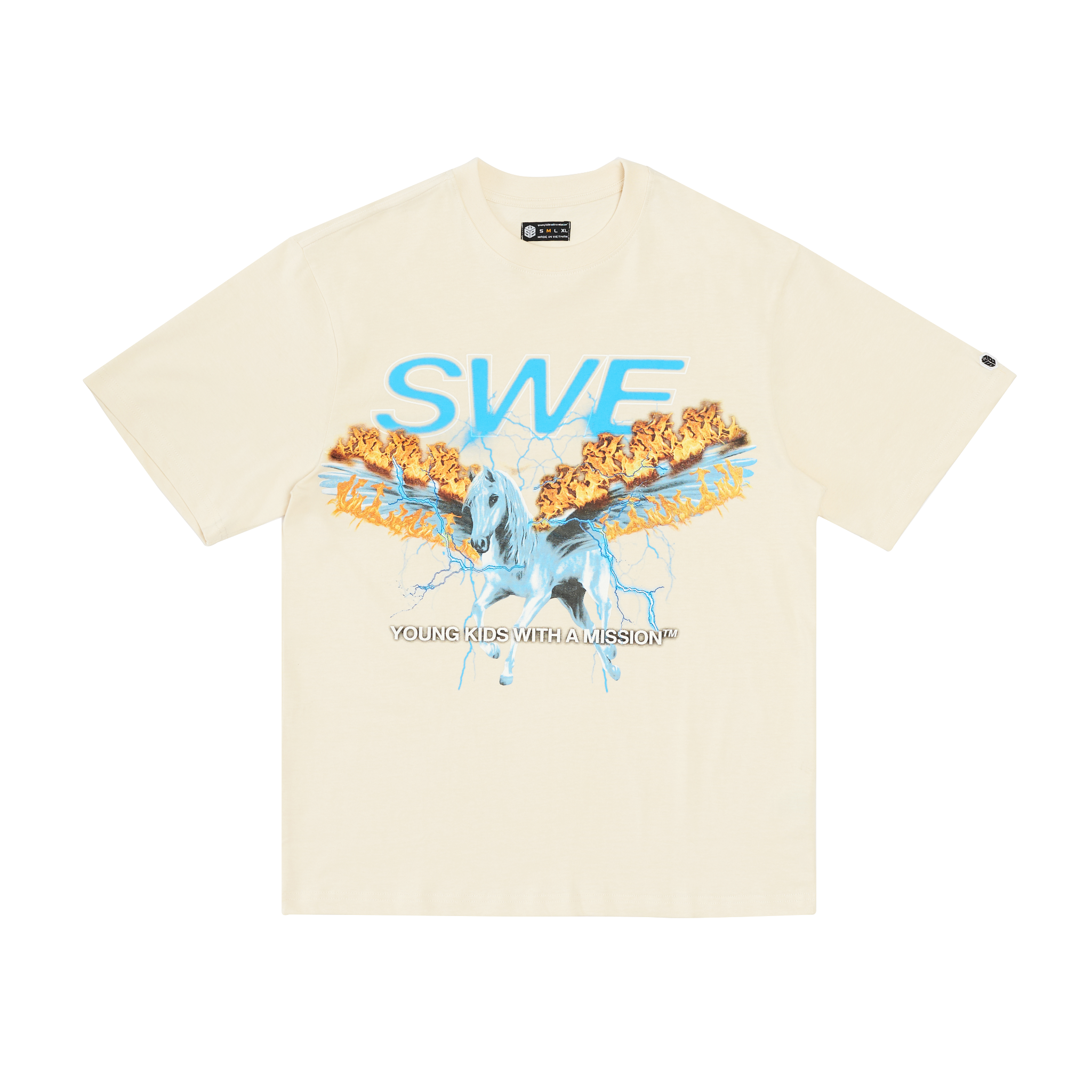 Áo thun nữ SWE PEGASUS T-SHIRT Cream tay ngắn 100% cotton thoải mái