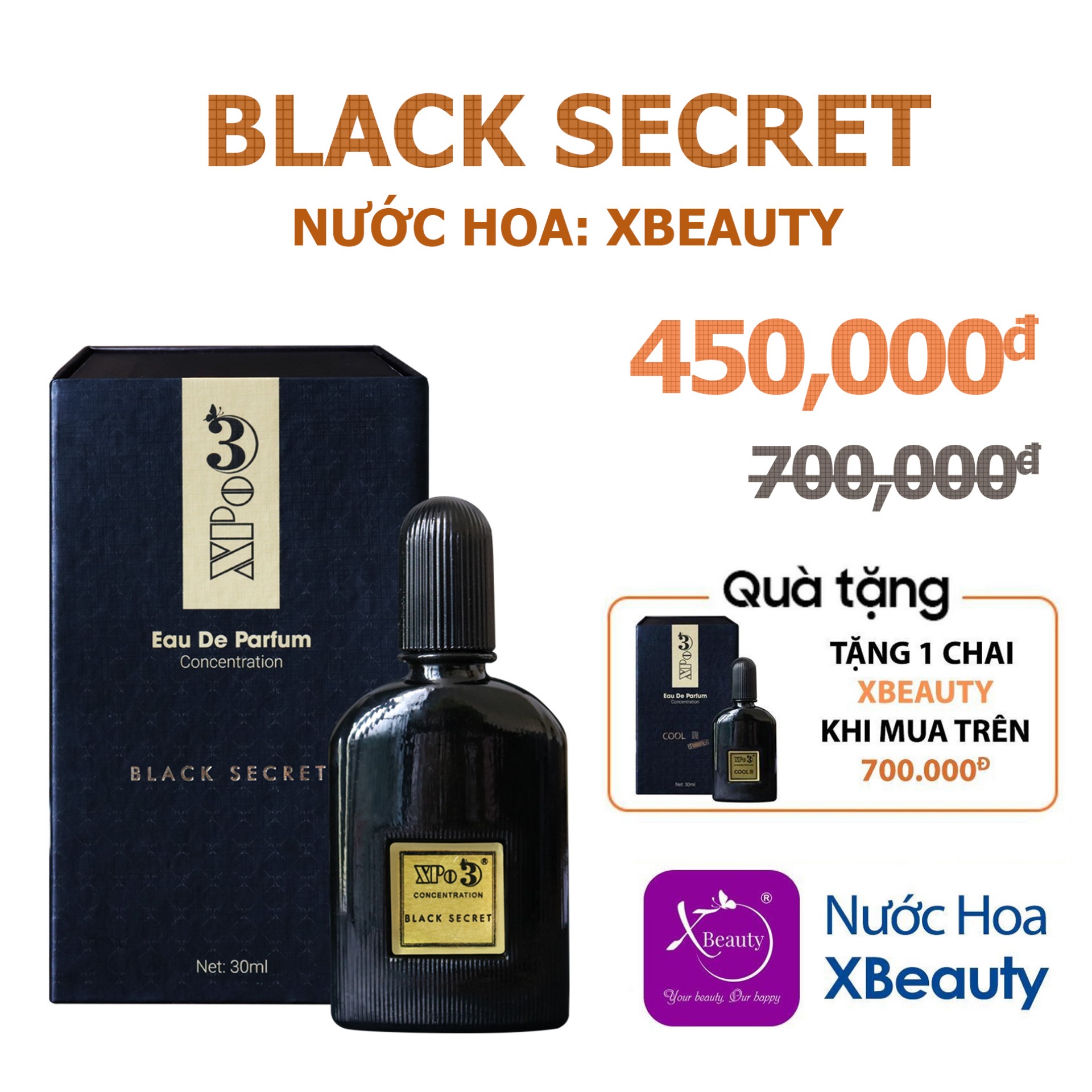 Nước hoa Nam Nữ cô đặc thơm lâu cả ngày XBeauty XPo3 30ml (Có 10 mùi hương) - Nhỏ gọn, tiện lợi, giá thành phù hợp