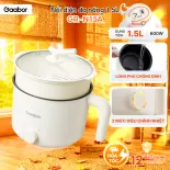 Nồi điện đa năng dung tích 1.5L Gaabor GR-N15A công suất 600W 2 mức nhiệt tặng kèm xửng hấp - Bảo hành 12 tháng 1 đổi 1
