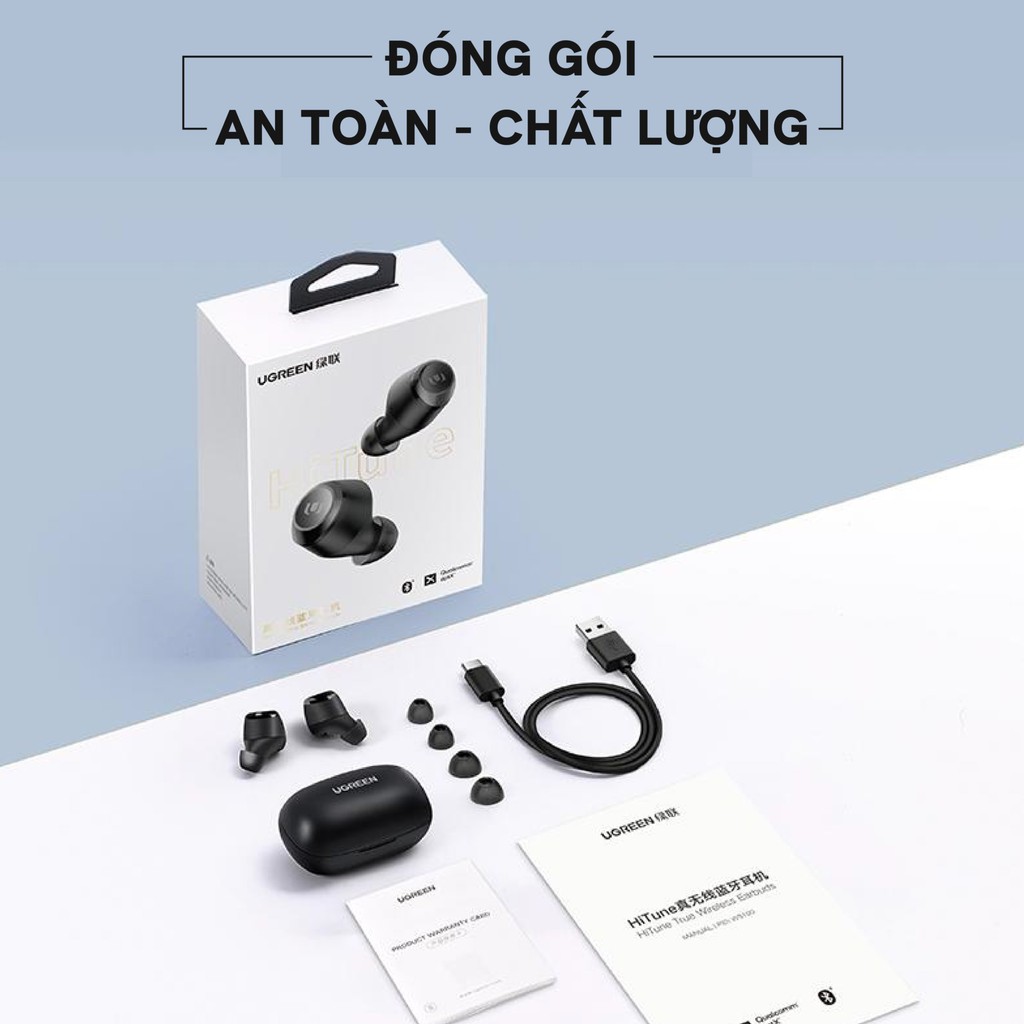 Tai nghe không dây ugreen hitune ws100 - âm thanh hifi true wireless, chống nước ipx5