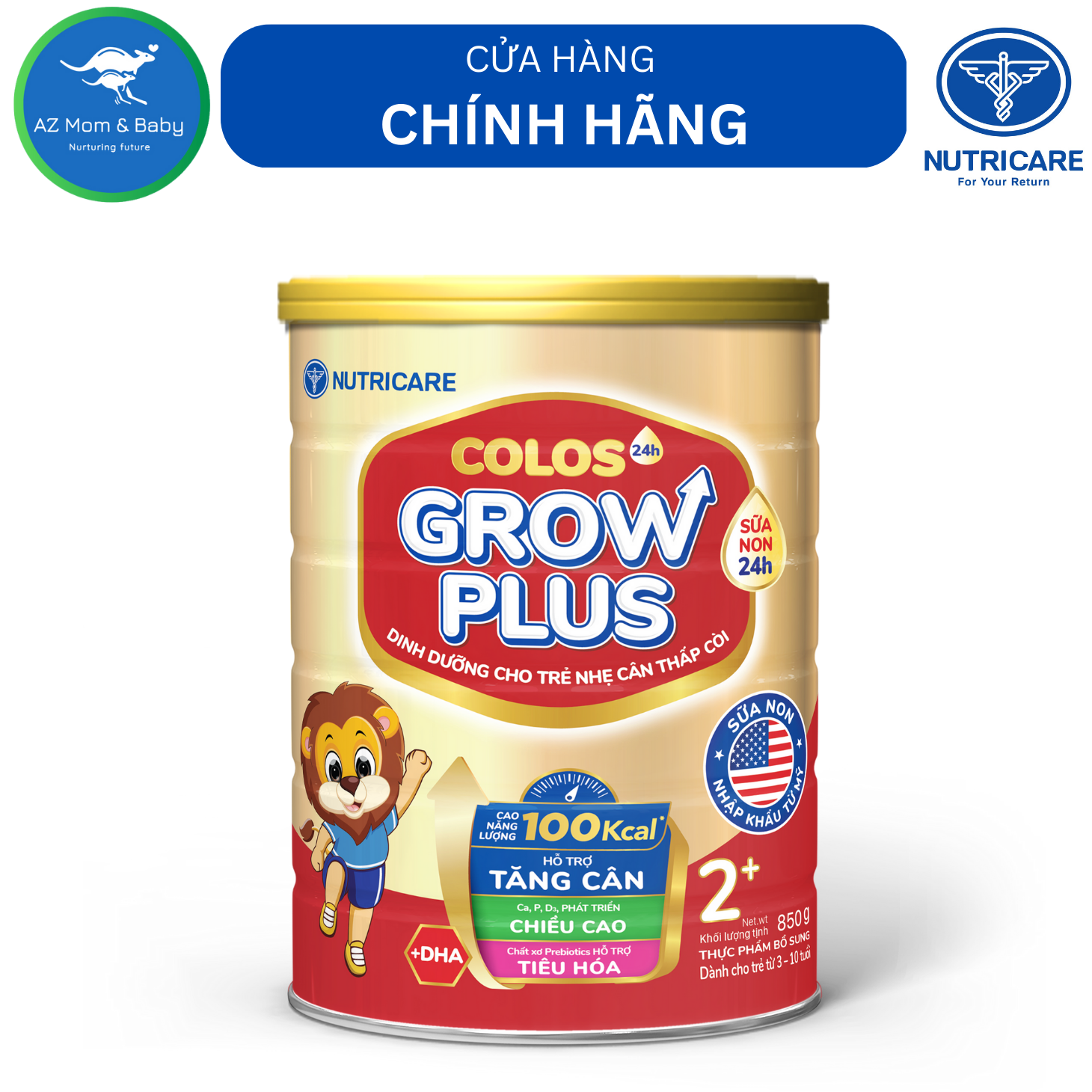 Sữa bột nutricare colos24h grow plus 2+