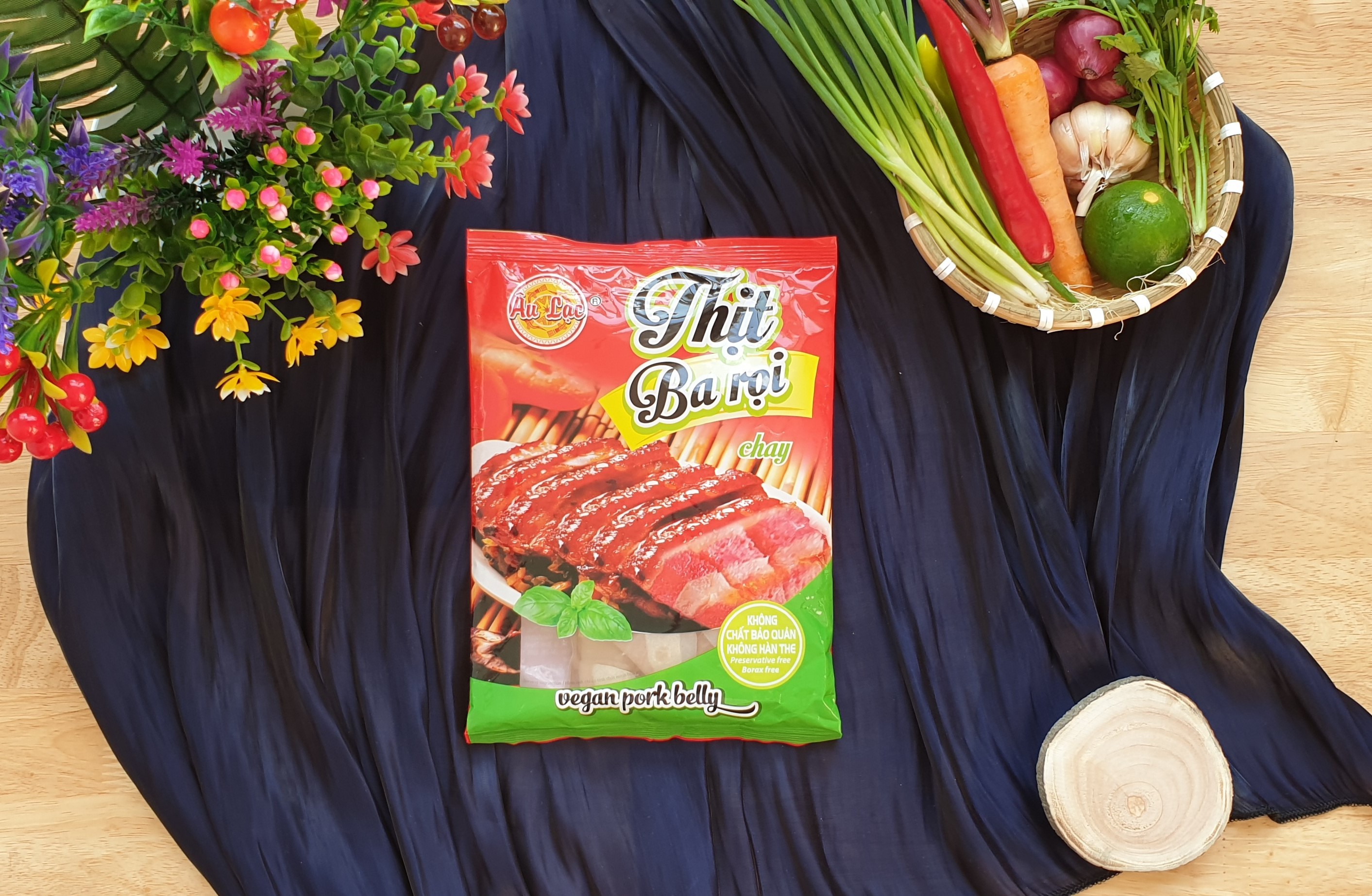 Ba Rọi Chay Âu Lạc bịch 230 g , hàng tiệt trùng, Thực phẩm chay đóng gói dinh dưỡng.