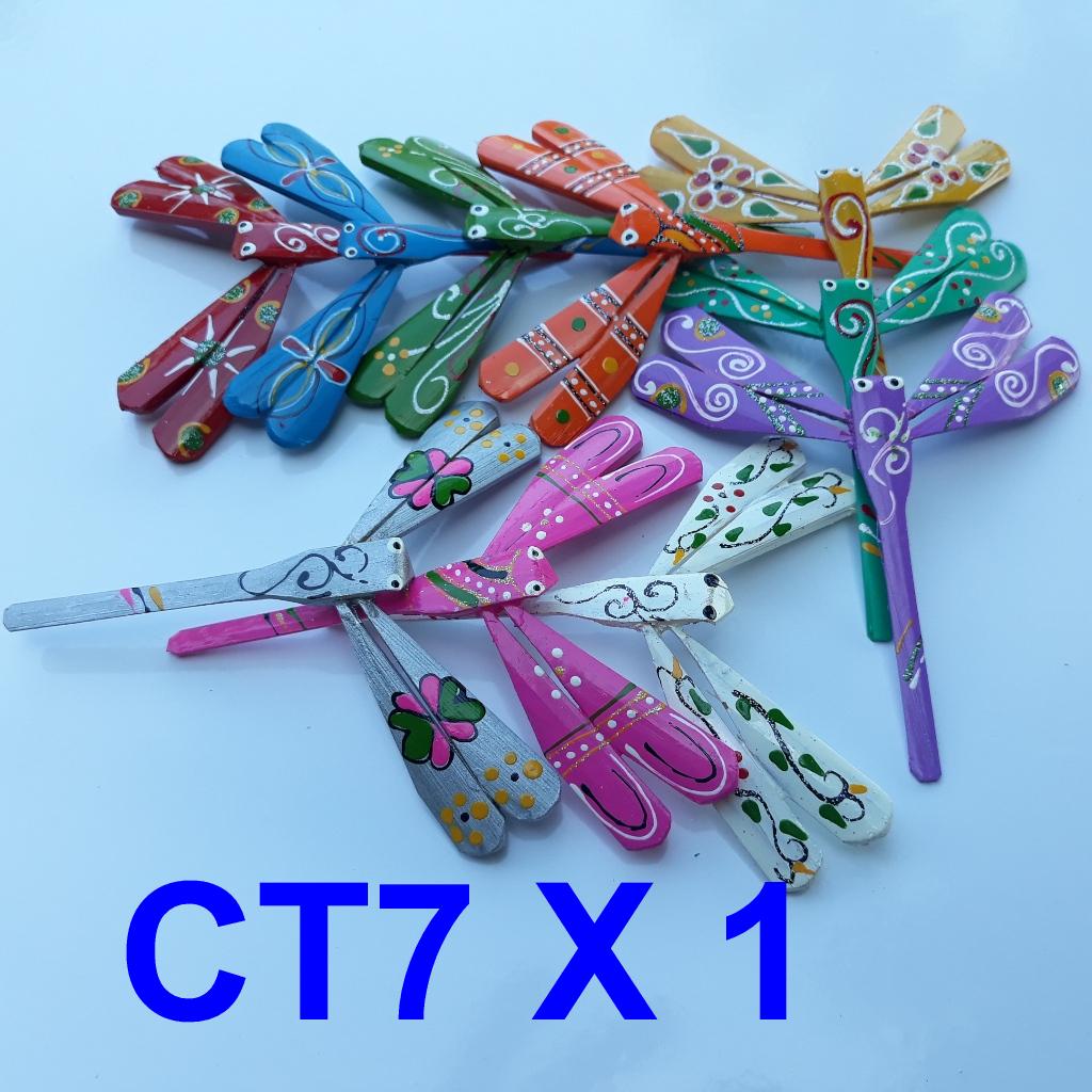 CT7 10 chuồn chuồn tre màu 7cm xuất khẩu cao cấp