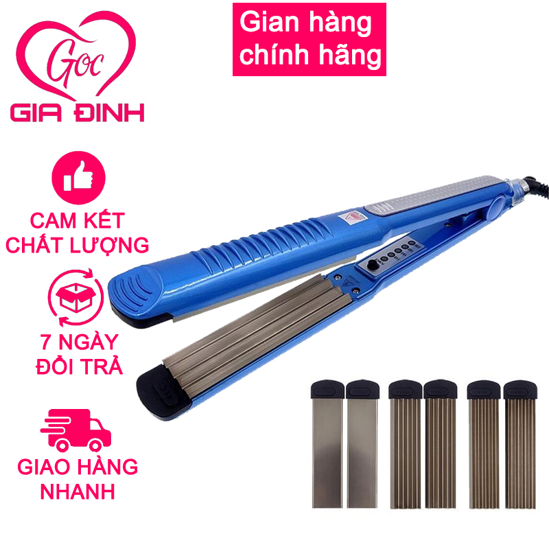 Máy uốn duỗi bấm xù tóc 4 in 1 có 4 mức chỉnh nhiệt