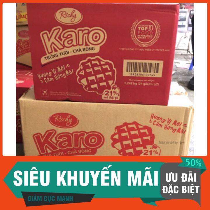 1 Thùng Bánh Karo Chà Bông Gà 2 Vị ( Truyền Thống , Phô Mai ), Bánh Karo Richy - Ăn Là Thèm