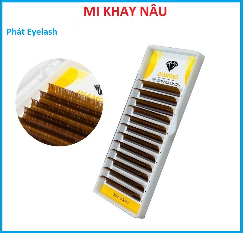 Mi khay nâu tây cam kết không có mi con,hộp lông mi nâu bắt keo cực tốt_lông mi nâu
