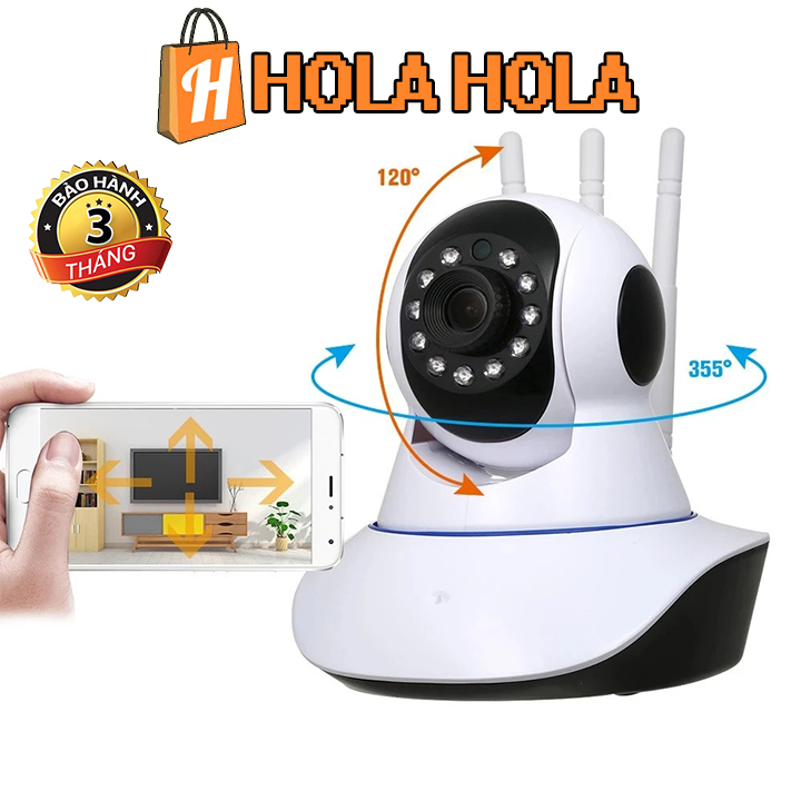 Camera IP Xoay Yoosee X8100 3 ANTEN 2.0Mp FullHD 1080P cảnh báo chuyển động chống trộm tích hợp hồng ngoại để quay ban đêm kèm thẻ nhớ lên đến 64Gb