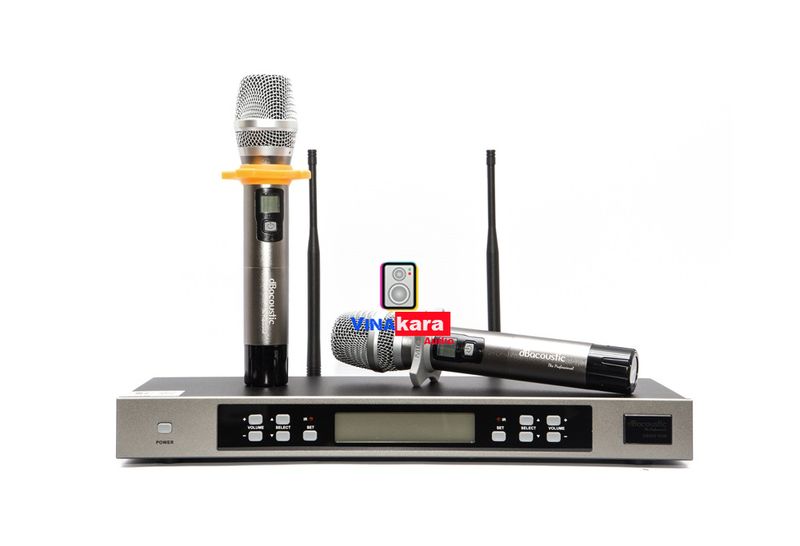 Micro không dây dBacoustic DB450 Pro Micro kim loại UHF chống hú sóng khỏe hát nhẹ tặng kèm 2 chống lăn cao cấp BH 12 tháng
