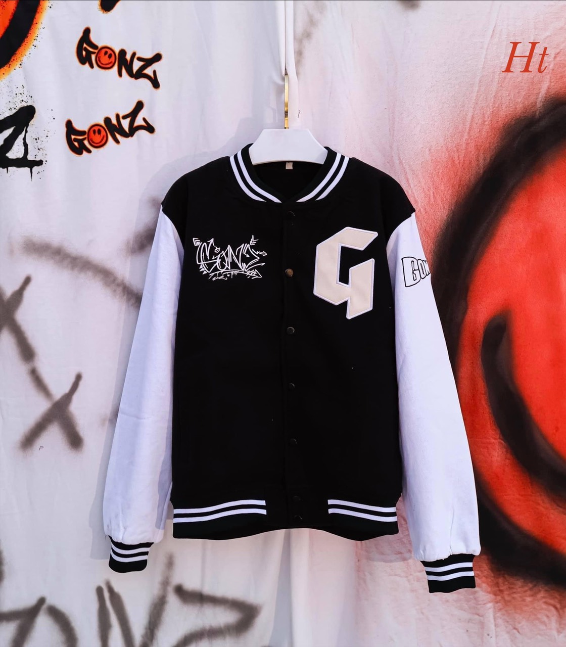 [ hàng mới vể ] Áo khoác bomber phối tay G gonzo Áo khoác nam nữ .Chất nỉ cotton +gió  form thụng siêu hót