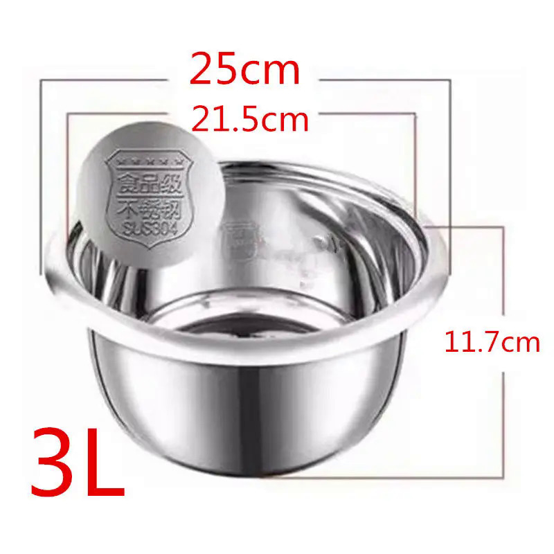 3L Chất lượng cao 304 thép không gỉ Nồi cơm điện bên trong containerpot thay thế phụ kiện gạo cooke bên trong nồi