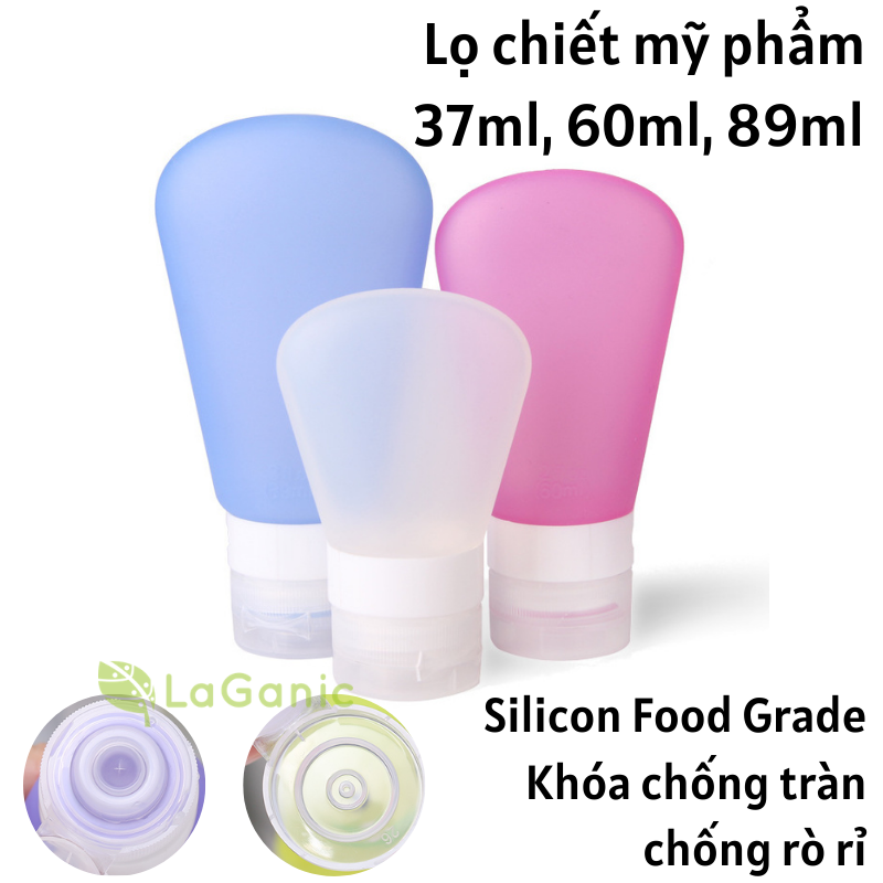 [Mua 3 Tặng 1 túi Mirage] Lọ chiết mỹ phẩm du lịch Silicon 37ml, 60ml, 89ml