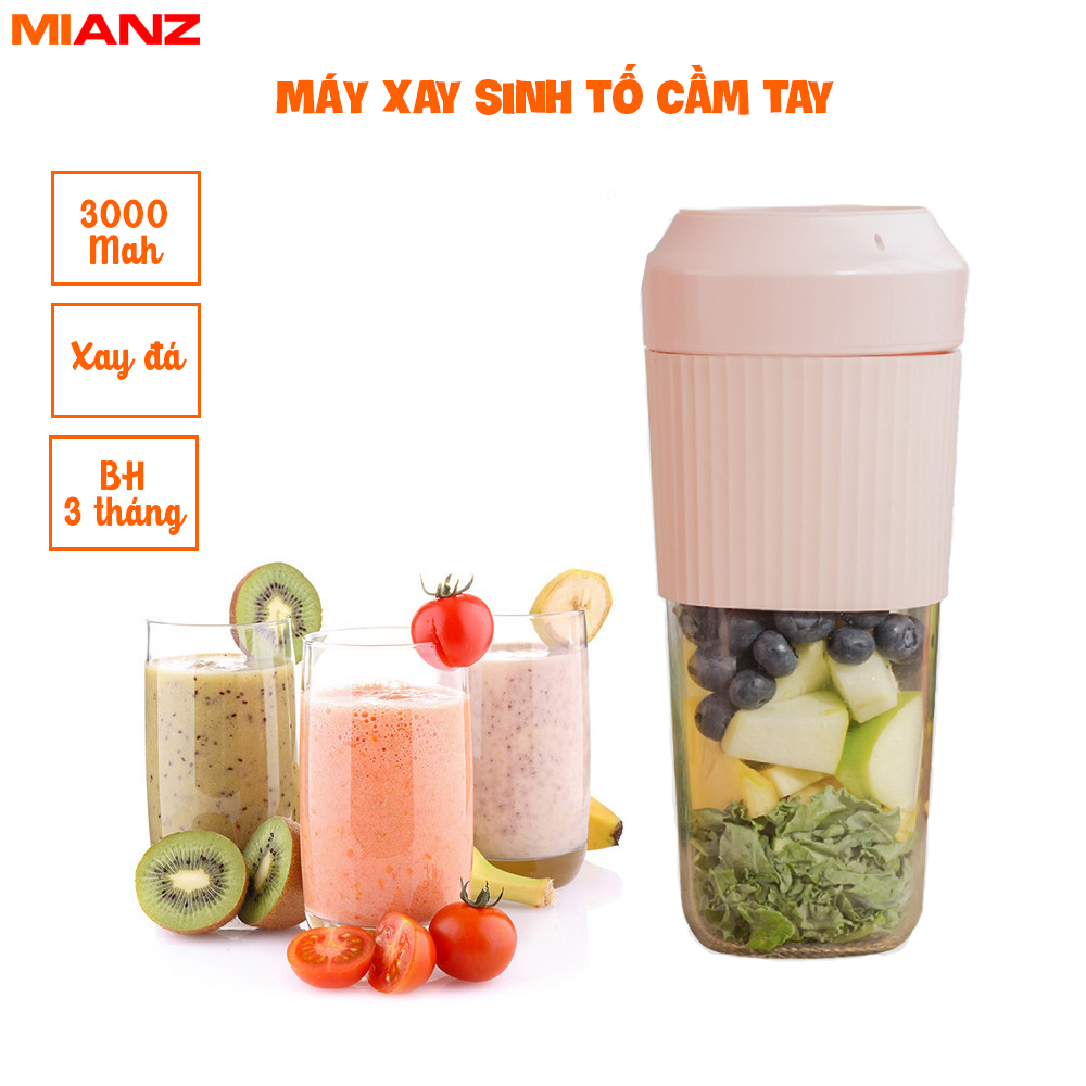 Máy xay sinh tố , Máy xay sinh tố cầm tay Juice Cup - Pin 3000 MAh, 50W - Bảo hành 90 ngày - Kaizo Mart
