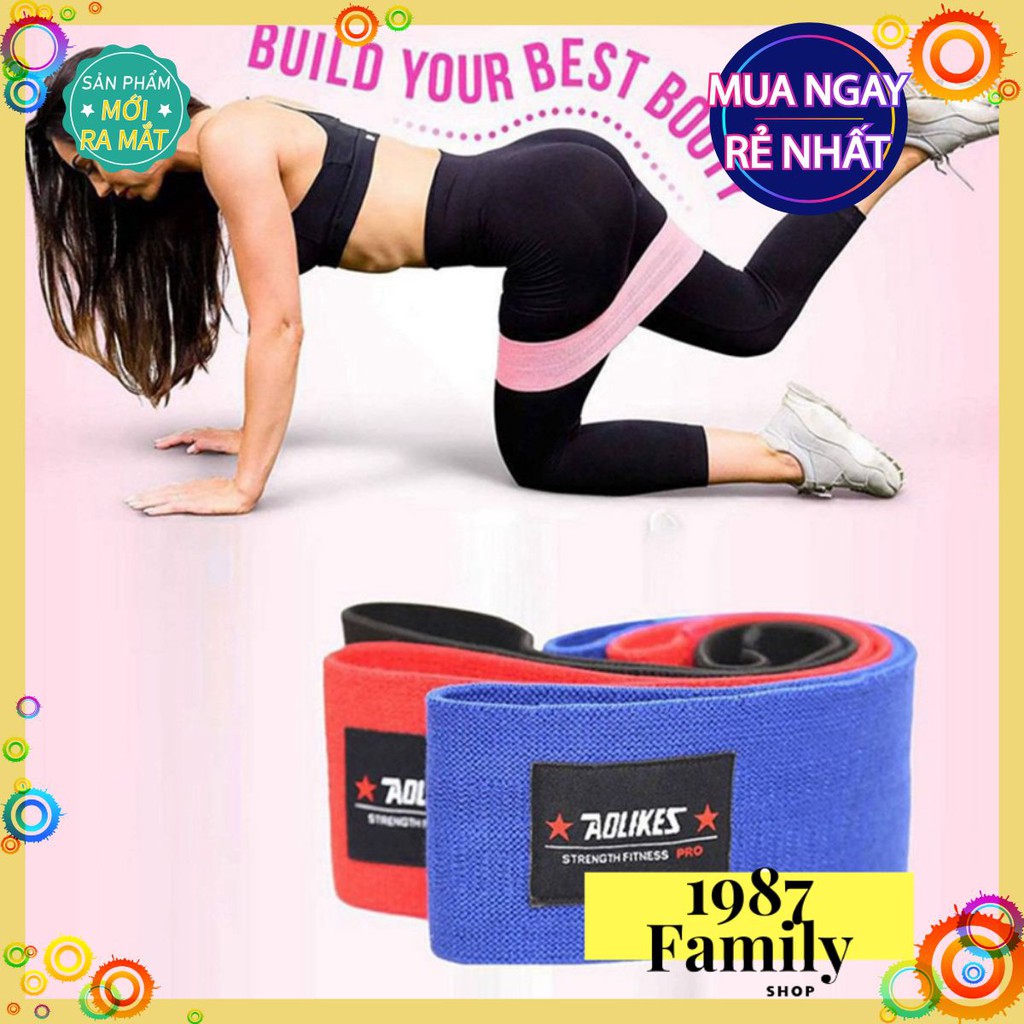 Dây kháng lực bọc vải miniband AOLIKES -Dây cao su co giãn hỗ trợ cho việc tập GYM/chân/mông/yoga⭐TTG-13-A