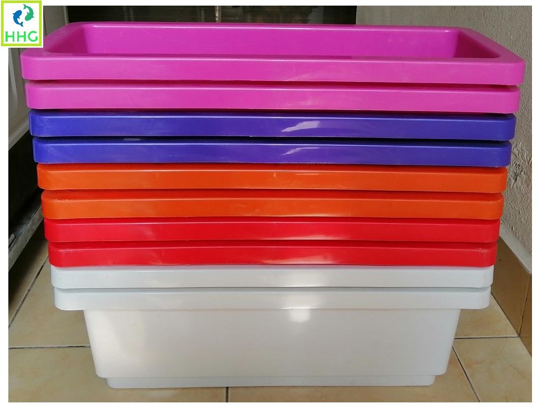 COMBO 10 CHẬU/ KHAY/ MÁNG NHỰA TRỒNG RAU, TRỒNG HOA, CÂY CẢNH KÍCH THƯỚC 48X20X16CM - NHIỀU MÀU