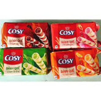 Bánh Quế Cosy Đủ Vị 135g (socola, lá dứa, dâu, cam)