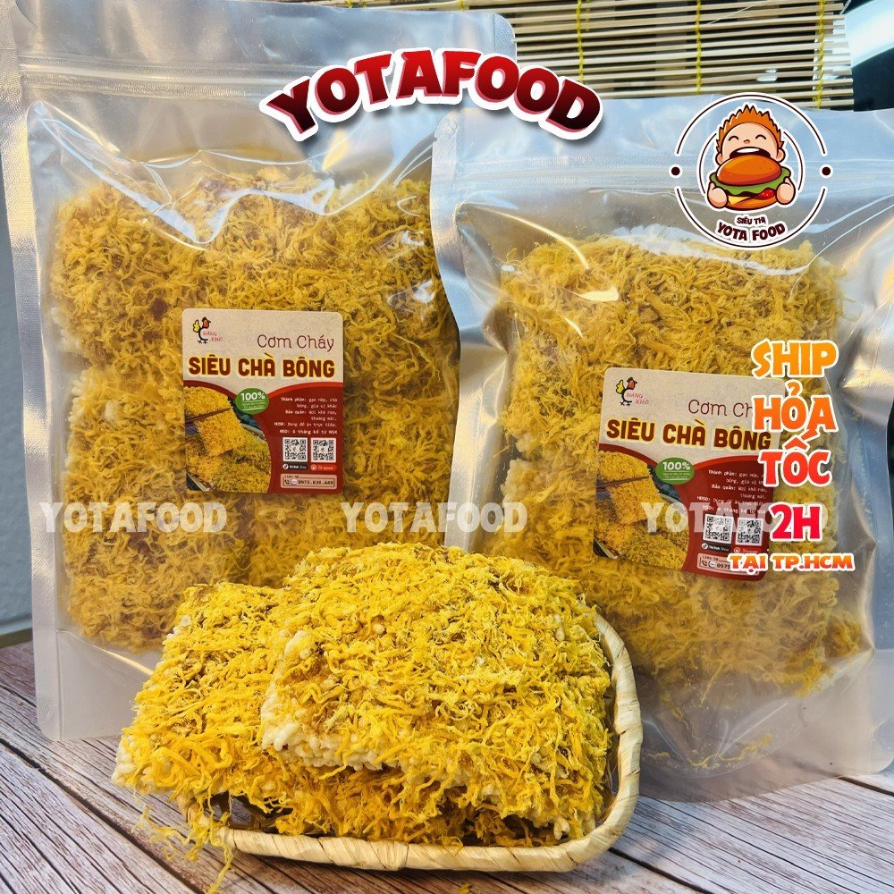 500gr cơm cháy siêu chà bông sài gòn | đồ ăn vặt yotafood