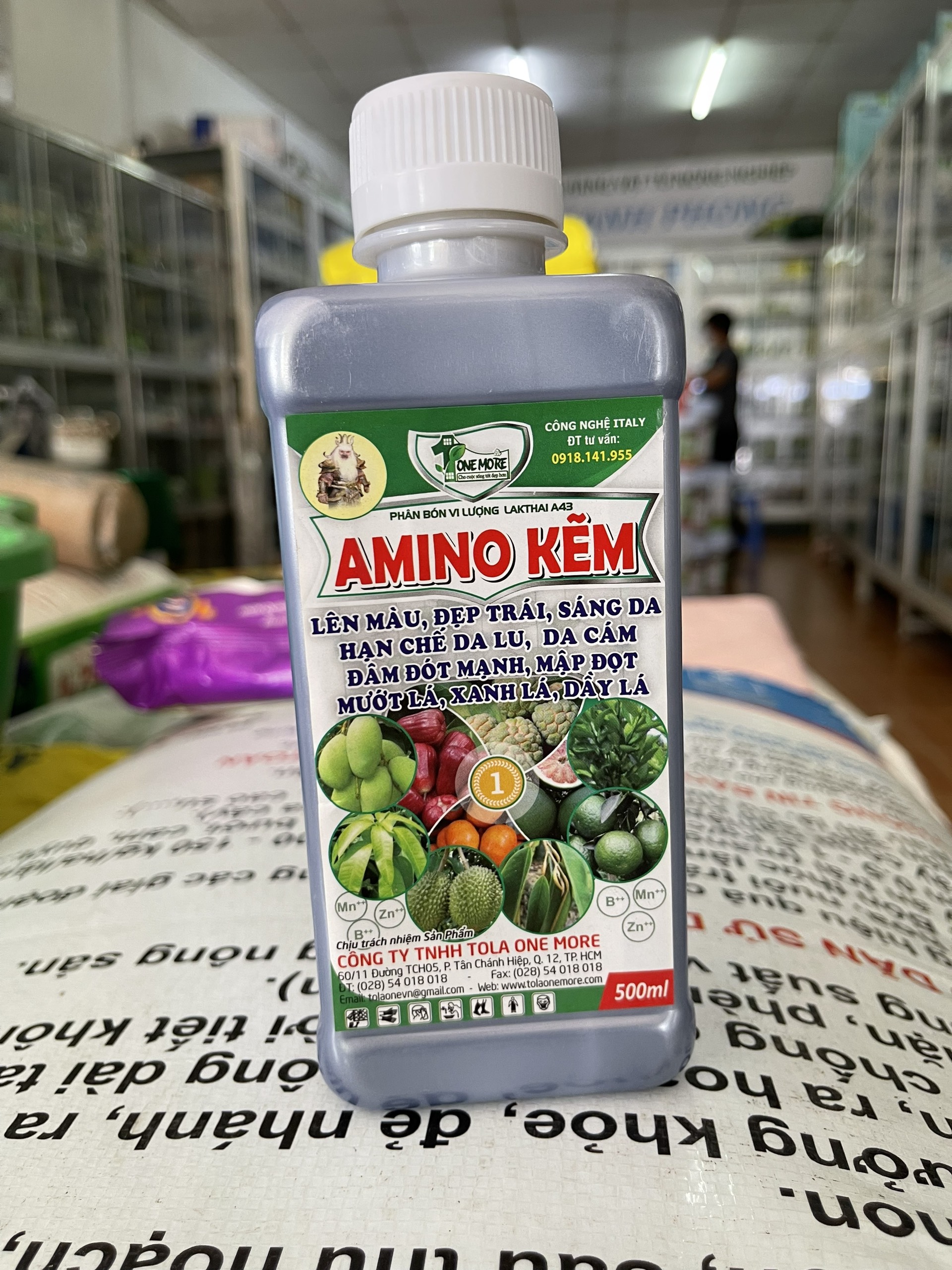 Phân bón lá amino kẽm : lên màu, đẹp trái, sáng da, hạn chế da lu, da cám, đâm đót mạnh, mập đọt, mướt lá, xanh lá, dầy lá