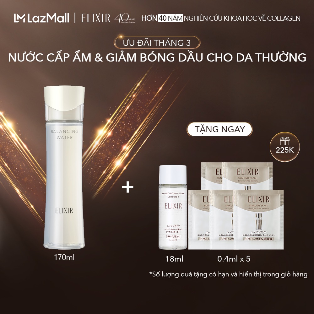 Nước dưỡng da cân bằng độ ẩm & giảm bóng dầu Elixir Reflet Balancing Water II 168ml