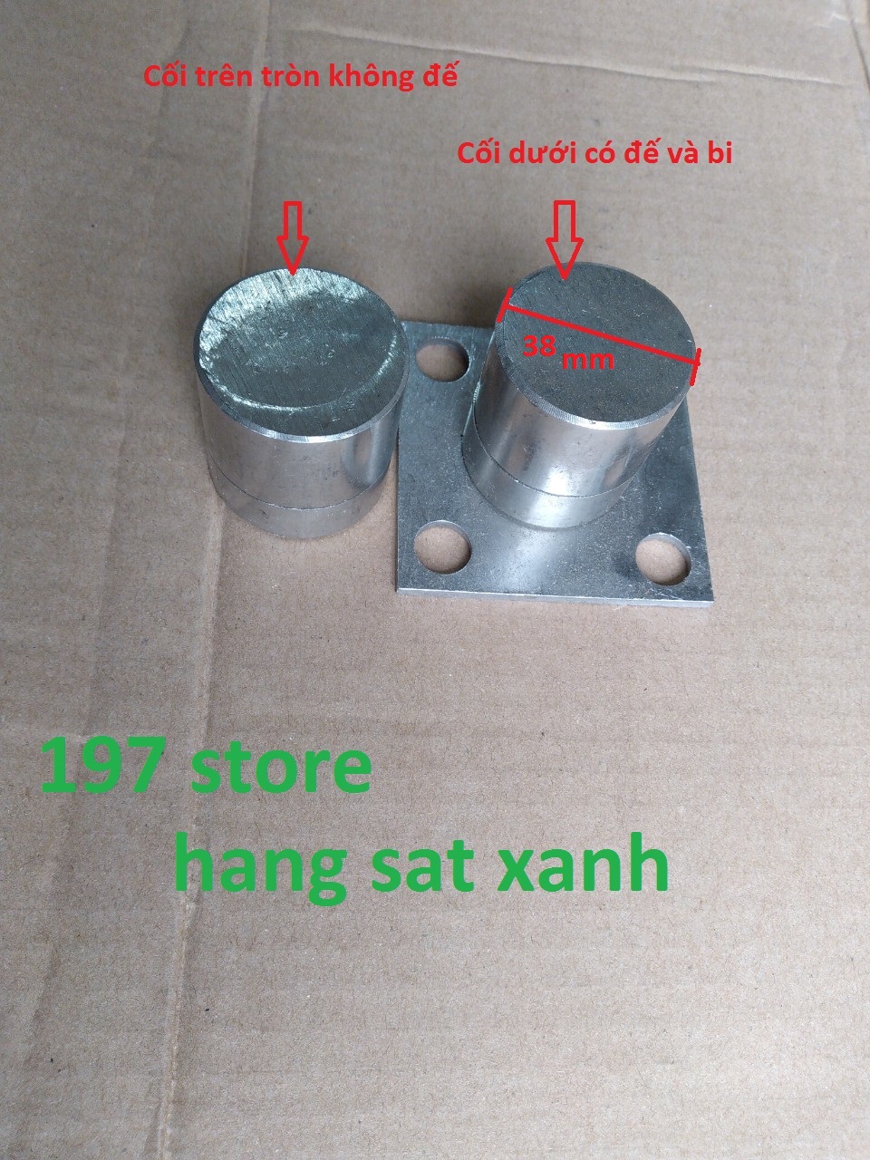 [ 1 Cánh ] Bản Lề Cối Xoay Cổng inox phi 38 có bi xoay kèm đế mặt bích