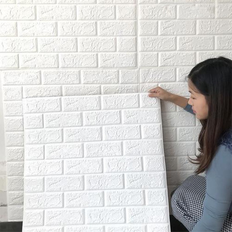 10 Miếng xốp dán tường giả gạch 70x77cm cách âm / cách nhiệt. Xốp dán tường giả gạch 3D nhiều màu có sẵn keo dán giá rẻ