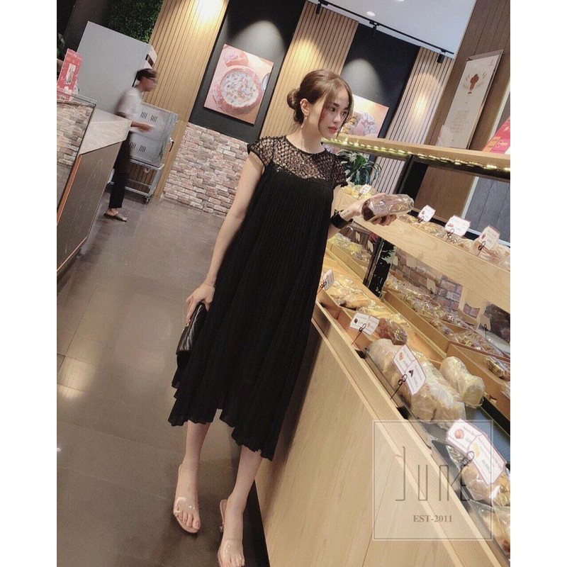 Đầm bầu xếp ly cao cấp