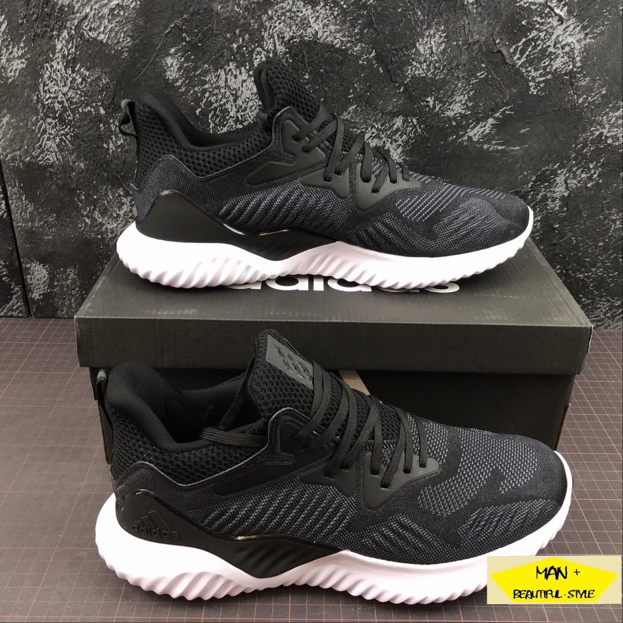 (HÀNG HOT SIÊU KHUYẾN MẠI) Giày thể thao sneaker Alphabounce Beyond 2018 đen đế trắng giày chạy bộ siêu nhẹ siêu êm