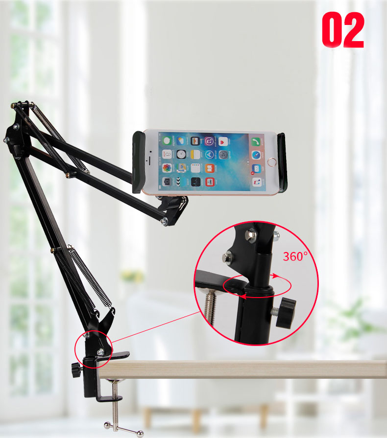 Giá đỡ điện thoại, Kẹp điện thoại, Ipad đa năng xoay 360 độ 3 khớp điều chỉnh cao cấp giá đỡ ipad, đế kẹp điện thoại, kẹp điện thoại đa năng,