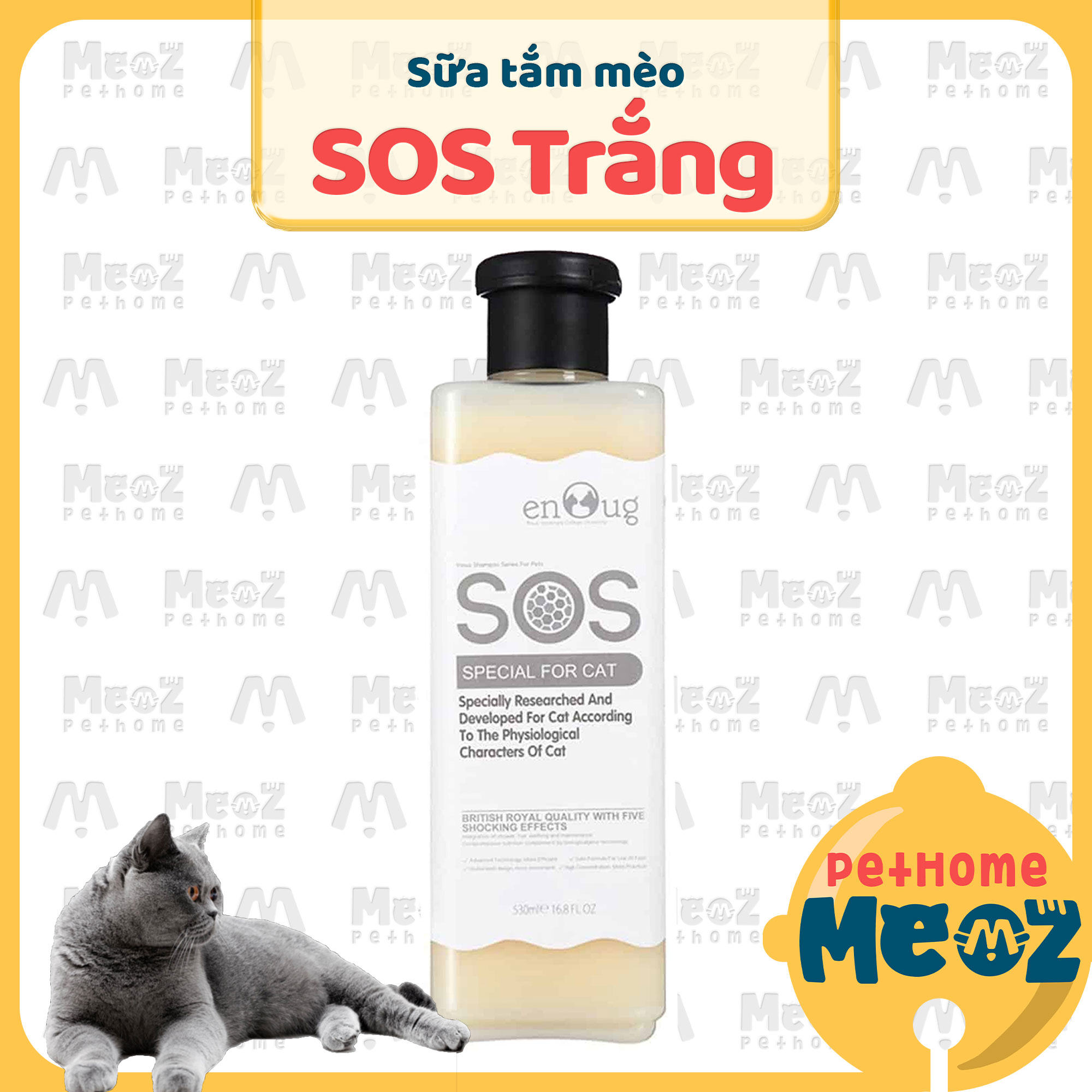 Sữa tắm mèo SOS | Sữa tắm SOS trắng cho mèo - Sữa tắm thú cưng dưỡng lông