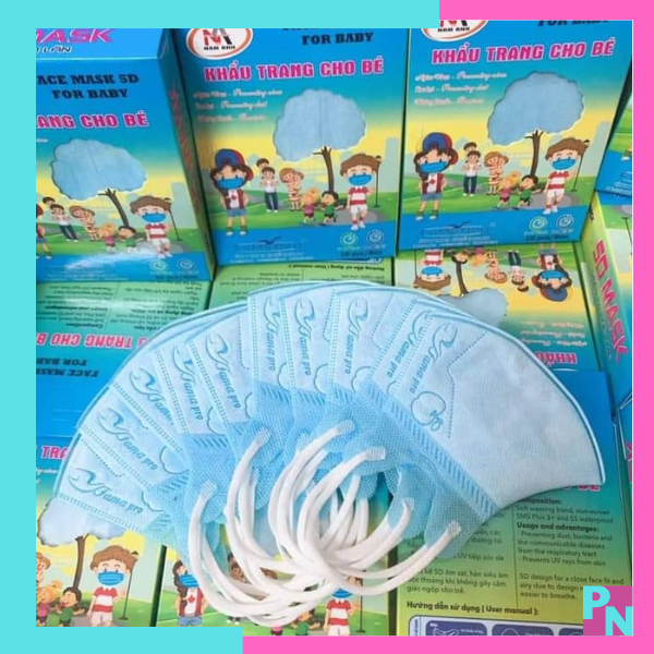 Khẩu trang trẻ em Nam Anh, khẩu trang cho bé Famapro, khẩu trang 5D Mark cho bé, khẩu trang kháng khuẩn cho trẻ em