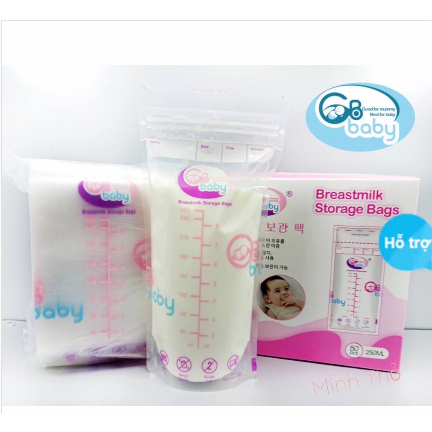 Hộp 50 túi trữ sữa mẹ 250ml GB Baby hàn quốc mẫu mới 2022