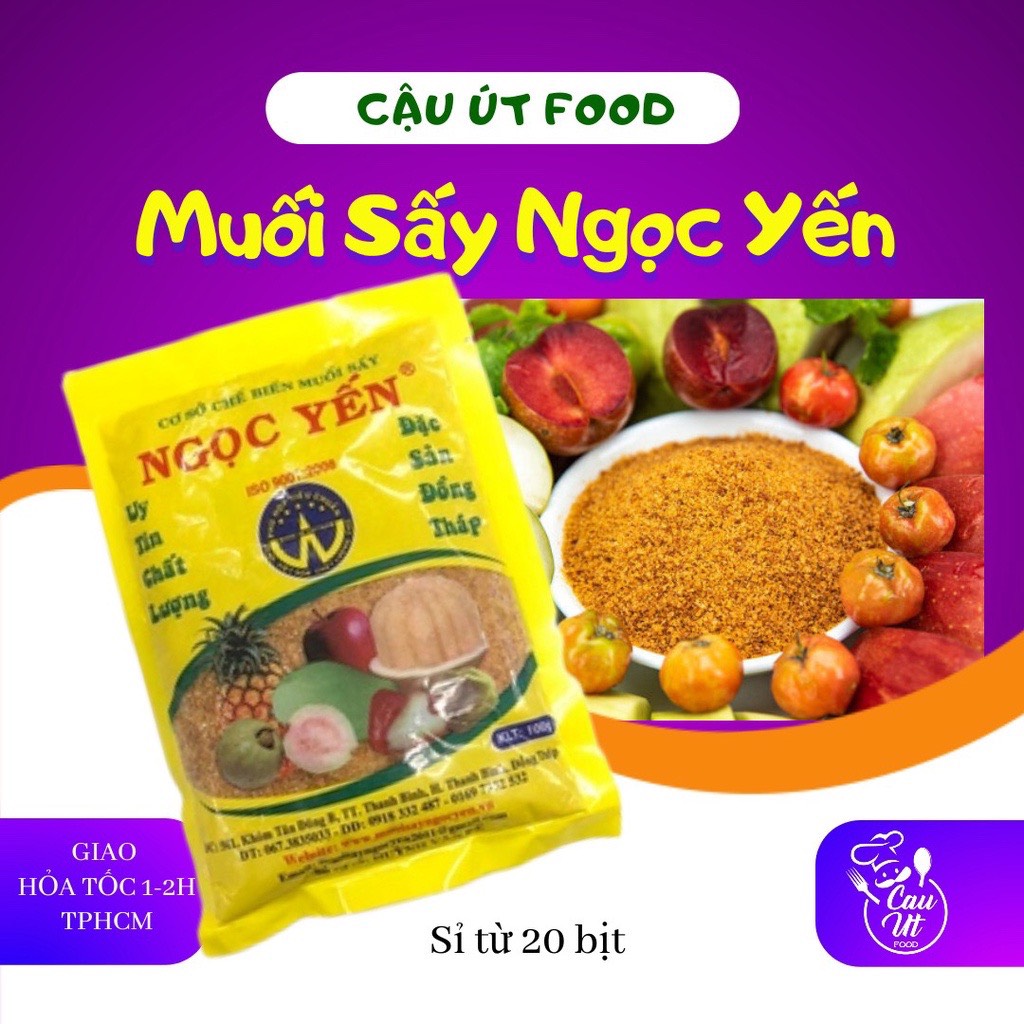 Combo 5 bịch muối Sấy Ngọc Yến, Muối Chấm Trái Cây, hải sản, muối chay, Cậu Út Food
