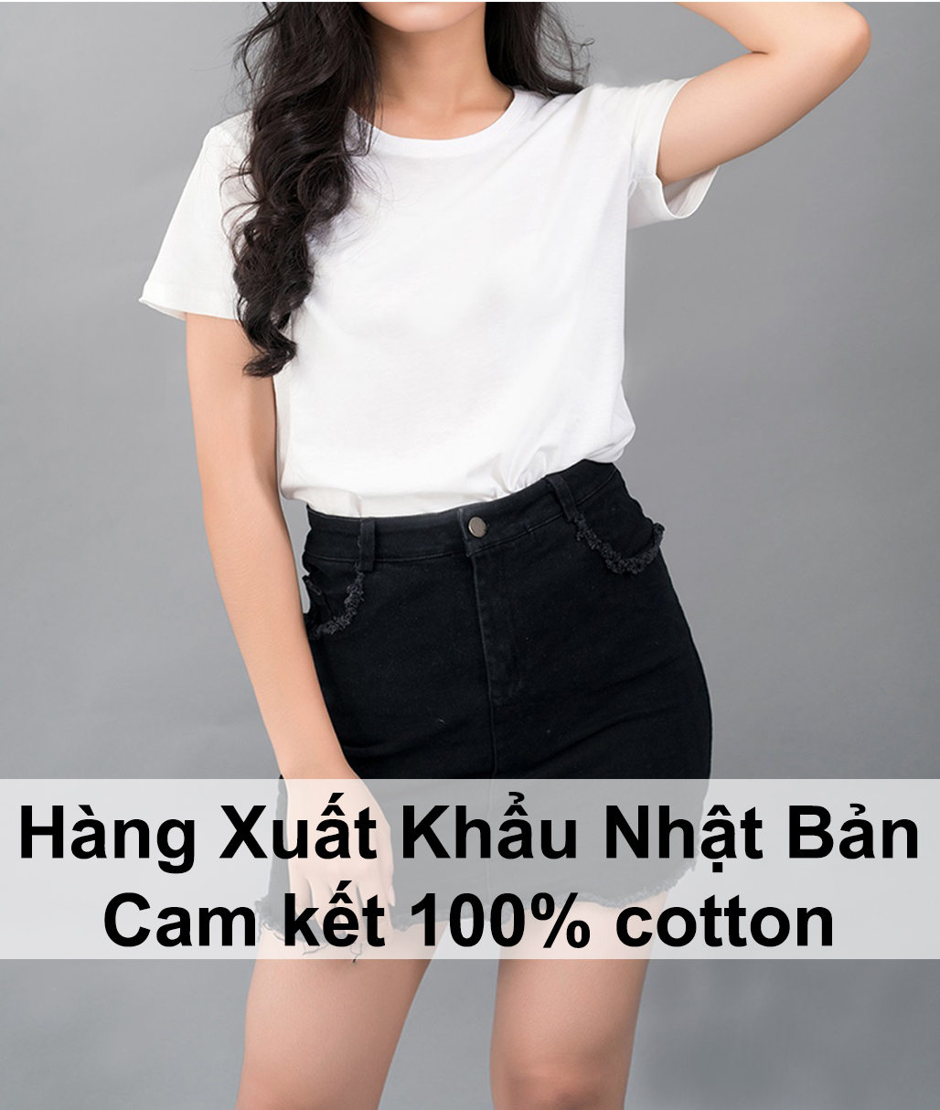 Áo thun nữ trắng trơn Gold Rhino cao cấp hàng xuất khẩu Nhật Bản 100% cotton chất xịn áo phông nữ trắng trơn mềm mịn thấm hút mồ hôi