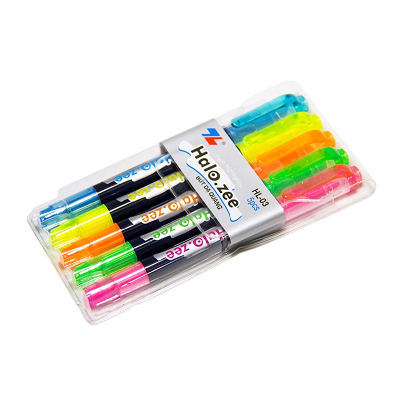 5 cây bút dạ quang thiên long hl03