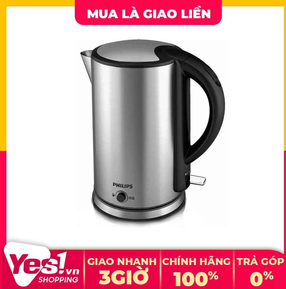 Bình đun siêu tốc giữ nhiệt philips 1.7 lít hd9316 - bảo hành chính hãng - voucher 10% tối đa 400k
