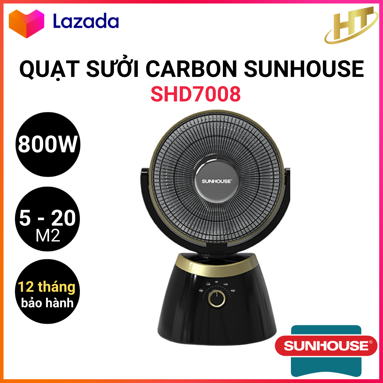[Sunhouse Chính Hãng] Quạt Sưởi Hồng Ngoại Sunhouse SHD7008