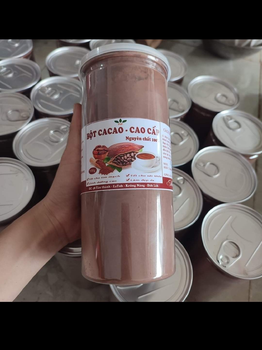 500gr bột ca cao nguyên chất đak lak chuẩn vị ngon
