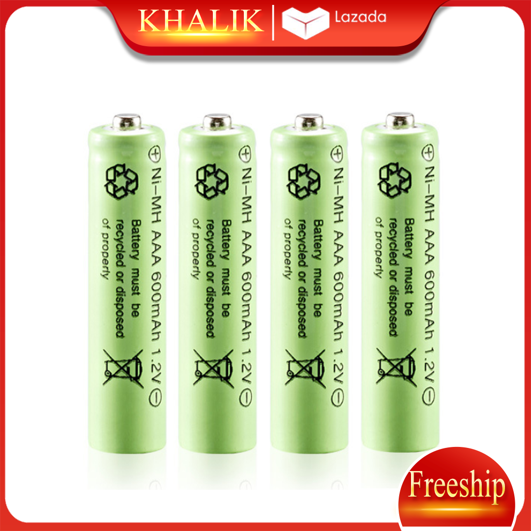 Vỉ 04 viên pin đũa sạc lại, pin AAA 600mAh - 1,2V Ni-cd