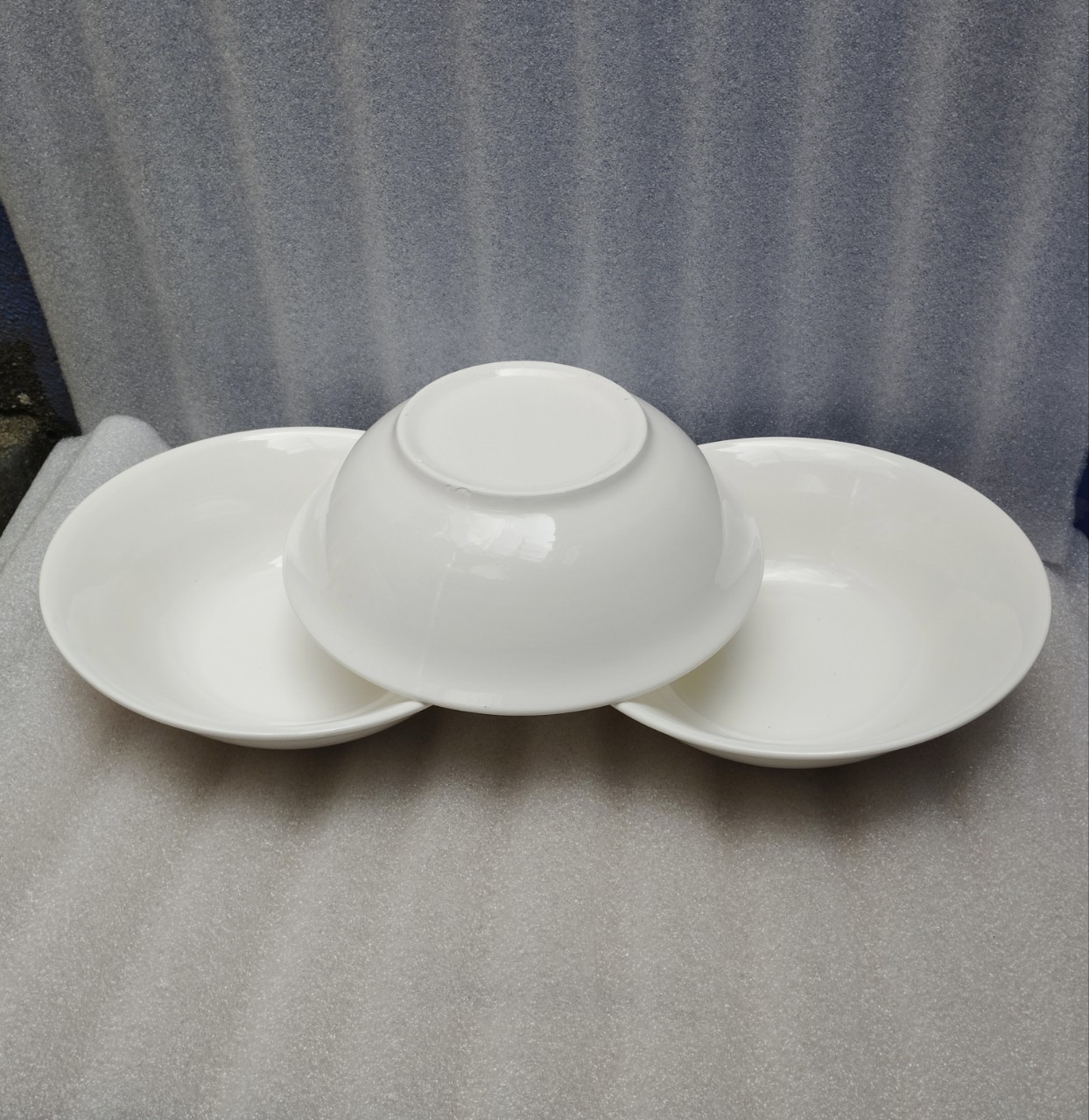 Combo 5 tô sứ loe trắng các size 15cm / 17.5cm / 20cm